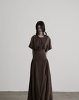 DOINDULGE Raw Edge Button-Front Draped T-Shirt
