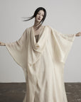 DOINDULGE Cowl Neck Batwing Sleeve Maxi Robe