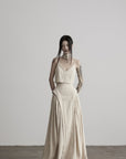 DOINDULGE Faux Two-Piece V-Neck Camisole Maxi Dress