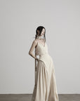 DOINDULGE Faux Two-Piece V-Neck Camisole Maxi Dress