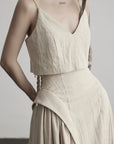 DOINDULGE Faux Two-Piece V-Neck Camisole Maxi Dress