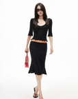 IAMXIAA Lace Trim Top & Midi Skirt Set