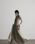 DOINDULGE Draped Pocket Panel Tank Maxi Dress