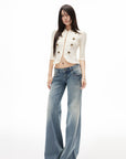 IAMXIAA Low Rise Wide Leg Flare Jeans