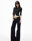 IAMXIAA Low Rise Wide Leg Flare Jeans