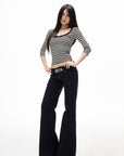 IAMXIAA Retro Striped Slim Top