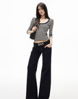 IAMXIAA Retro Striped Slim Top