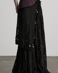 DOINDULGE Detachable Asymmetric Lace Maxi Skirt