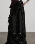 DOINDULGE Detachable Asymmetric Lace Maxi Skirt