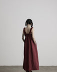 DOINDULGE Hand-Beaded Linen Strap Maxi Dress