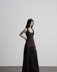 DOINDULGE Tie-Neck Sculpted Bust Halter Top