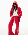 IAMXIAA Zip Hoodie & Wide-Leg Sweatpants Set