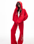 IAMXIAA Zip Hoodie & Wide-Leg Sweatpants Set