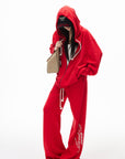 IAMXIAA Zip Hoodie & Wide-Leg Sweatpants Set