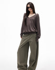 IAMXIAA Washed Olive Balloon Leg Jeans