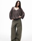 IAMXIAA Washed Olive Balloon Leg Jeans