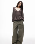 IAMXIAA Washed Olive Balloon Leg Jeans