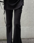 Rase le sol Asymmetric Draped Pin-Detail Flared Pants