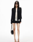 IAMXIAA Draped Tie-Front Long Sleeve Cardigan