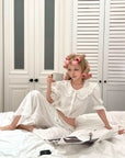 Rase le sol Crinkled Lace Lounge Set