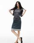 IAMXIAA Striped Open Back Long Sleeve Top