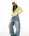 IAMXIAA Light Wash Distressed Baggy Jeans