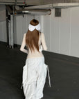 Rase le sol Sculpted Volume Drawstring Parachute Cargo Pants