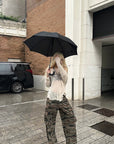 Rase le sol Gathered Cargo Pocket Camouflage Wide-Leg Pants