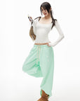 IAMXIAA Scoop Neck Pocket Long Sleeve Tee