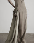 DOINDULGE Draped Pocket Panel Tank Maxi Dress