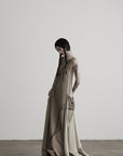 DOINDULGE Draped Pocket Panel Tank Maxi Dress