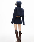 IAMXIAA Cropped Hoodie Bodycon Mini Skirt Set