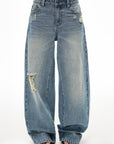IAMXIAA Light Wash Distressed Baggy Jeans