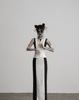 DOINDULGE Contrast Panel Fitted Maxi Dress