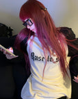 Rase le sol Contrast Raglan Graphic Long Sleeve Top & Low-Rise Shorts Set