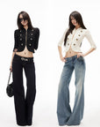 IAMXIAA Low Rise Wide Leg Flare Jeans