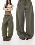 IAMXIAA Washed Olive Balloon Leg Jeans