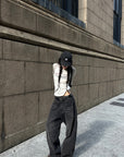 WARDEN EDGE Shadow Fade Distressed Baggy Wide-Leg Jeans