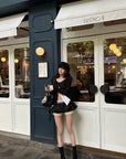 WARDEN EDGE Lace Trim Bubble Mini Skirt With Layered Ruffle Hem