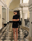 ROVENTE Sculpted Leather-Effect Mini Skirt