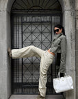 ROVENTE Low-Rise Wide-Leg Cotton Casual Pants