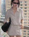 Hydrae Ivory Sheer Tailored Point-Collar Long-Sleeve Shirt