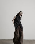 DOINDULGE Asymmetric Paneled Relaxed Wide-Leg Pants