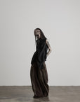 DOINDULGE Avant-Garde Asymmetric Draped Longline Vest