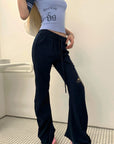 Rase le sol Draped Split-Hem Sweatpants