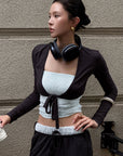 Hydrae Textured Floral Embossed Strapless Corset Top