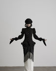 DOINDULGE Victorian High-Neck Puff-Sleeve Blouse