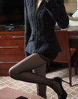 Hydrae Sequin Tweed Sculpted-Waist Deep V-Neck Tailored Fit Blazer