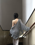Hydrae Soft Sheer Knit Camisole & Low-Rise Floor-Length Column Skirt Two-Piece Set