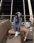 WARDEN EDGE W9 Intarsia Wool Knit Zip Hoodie & Shorts Set